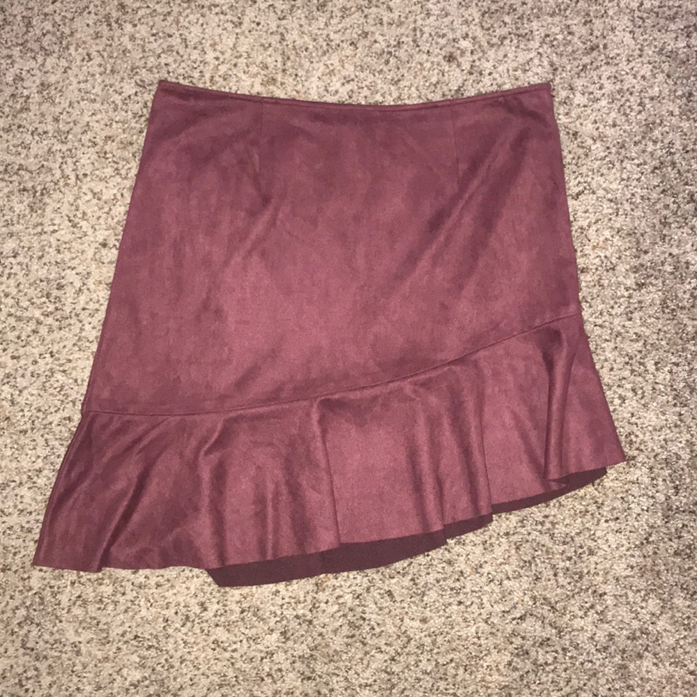 Suede A-Line skirt